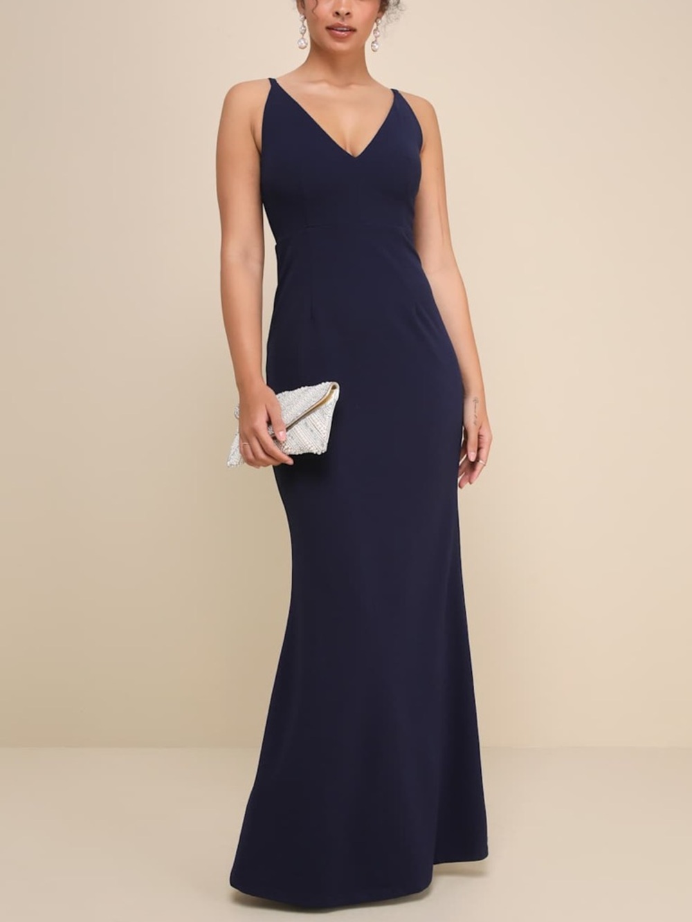 Lulu's Melora Navy Blue Sleeveless Maxi Dress